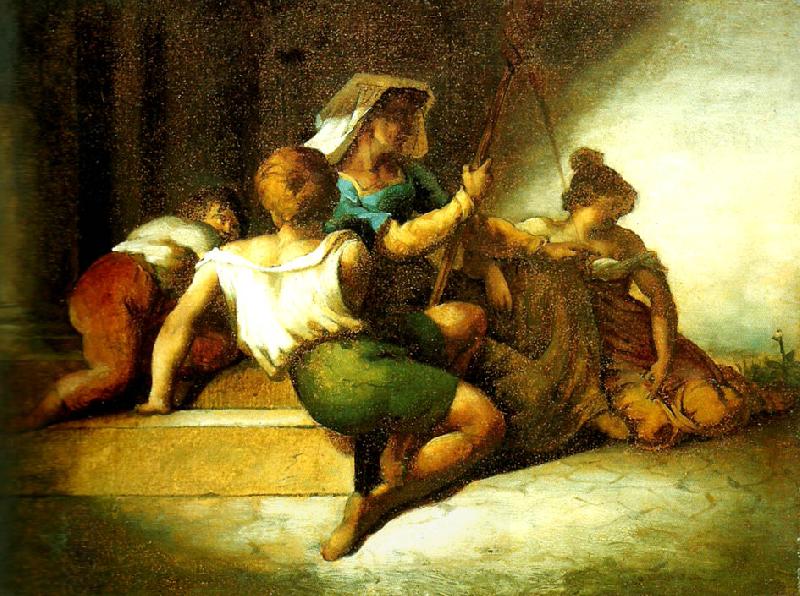 Theodore   Gericault la famille italienne oil painting picture